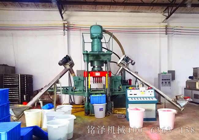 200噸雙色魚餌壓塊機客戶現(xiàn)場